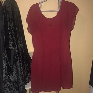 Maroon City Triangle Dress